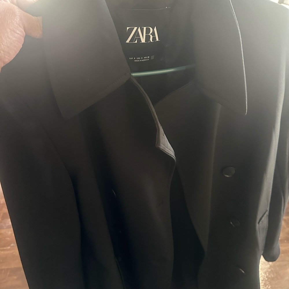Zara Black Button-Up Coat